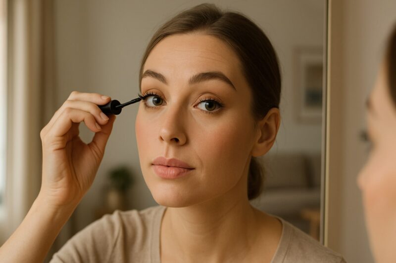 Nanošenje maskare na trepavice kao deo makup rutine