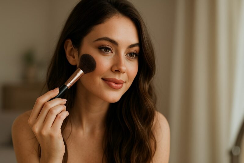 jutarnje šminkanje rumenilom i blagim bronzerom